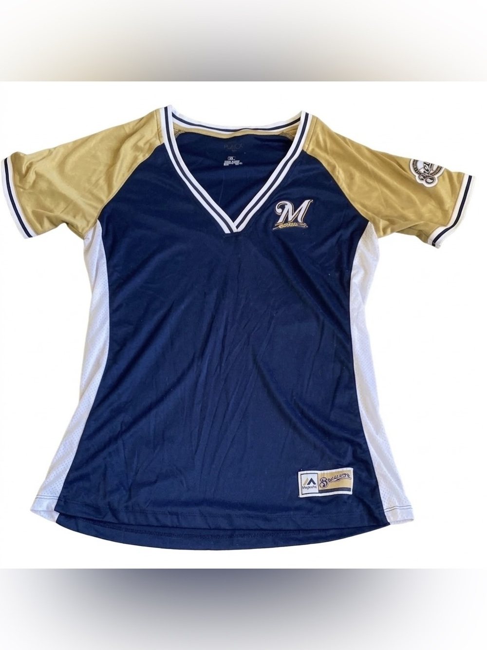 Brewers Navy and Gold V-Neck Jersey - Picture 1 of 2